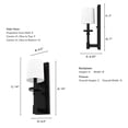 thumbnail image 6 of Hunter - Briargrove 1-light Matte Black, Small Sconce Light, Dimmable, Formal Style, for Bedrooms, Kitchens, Dining, Living Rooms - 19692, 6 of 7