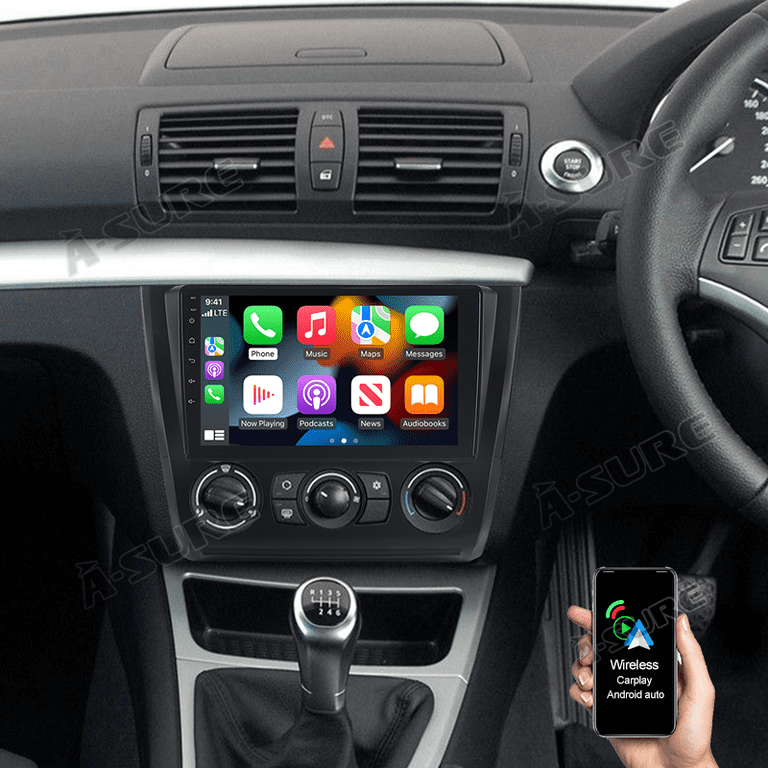 Android Wireless CarPlay Android 2+32gb Car Radio GPS for BMW 1er Mk1 E81/E82/E87/E88 2008-2011