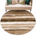 thumbnail image 2 of Round Area Rug 6ft,Modern Ombre Brown on White Washable Carpet Non-Slip Runner Accent Rugs Indoor Floor Mat for Bedroom Living Room Decor,Abstract Watercolor Stripe, 2 of 9