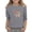 Grey, variant on KAUOD 3/4 Length Sleeve T-Shirt for Girls Round Neck Casual Summer Tunic Tops Teens Basic Tees Embroidered Shirts Pleated Blouse
