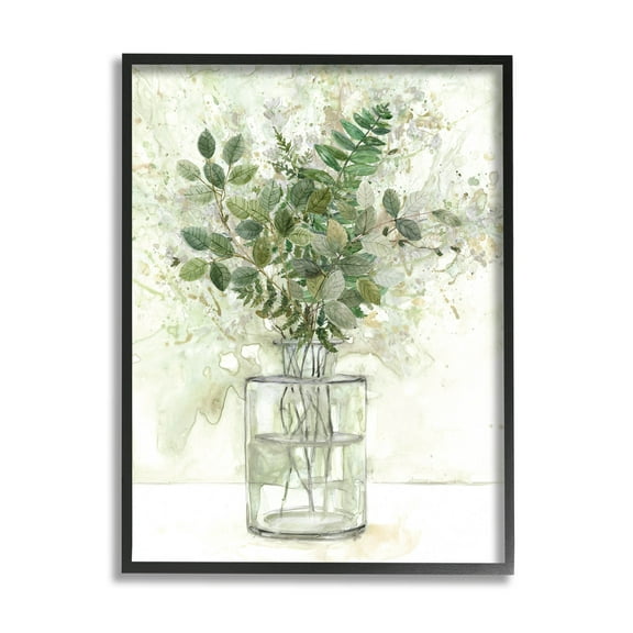 Stupell Industries Herb Plant Arrangement Vase Graphic Art Black Framed Art Print Wall Art, Design by Carol Robinson