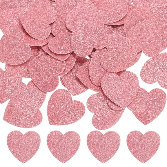 1.8"x1.8" Heart Foam Stickers, 100Pcs EVA Self Adhesive Glitters Foam Shape Sticker Craft Supplies for Scrapbook Card DIY Making Home Decor, Pink
