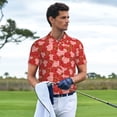 thumbnail image 3 of Fuzoiu Rose Flowers Print Men's Polo Shirts Short Sleeve,Golf Shirts for Men,Mens Golf Shirt Moisture Wicking Quick-Dry-Large, 3 of 6