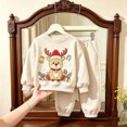 thumbnail image 2 of Enjoytime Christmas Girls Outfits Print Long Sleeve Crewneck Sweatshirt with Pants 2 Piece Set Cute Holiday Kids Toddler Clothes, 2 of 7