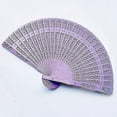 thumbnail image 2 of Folding Chinese Waaier Fan Lace Hand Fans Flower Fragrant Wood Wedding Favors Gifts, 2 of 4