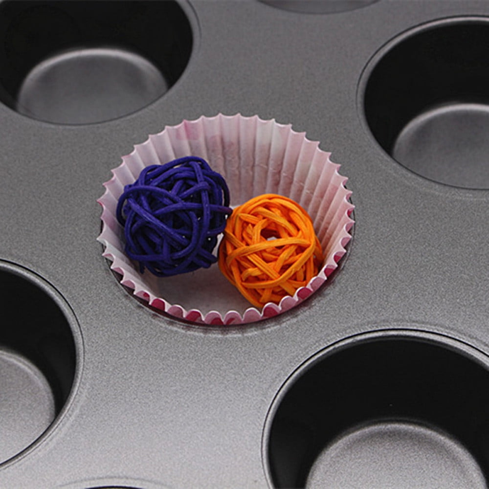 Non Stick 1mm Corrugated Surface Carbon Steel Cupcake Muffin Pan