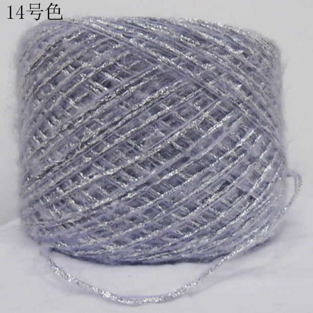 Zhuge Hilo suave y brillante de 50 g: hilo multicolor para tejer, tejer a máquina, hilo de paisajes, hilo multicolor para tejer, hilo para crochet, plateado