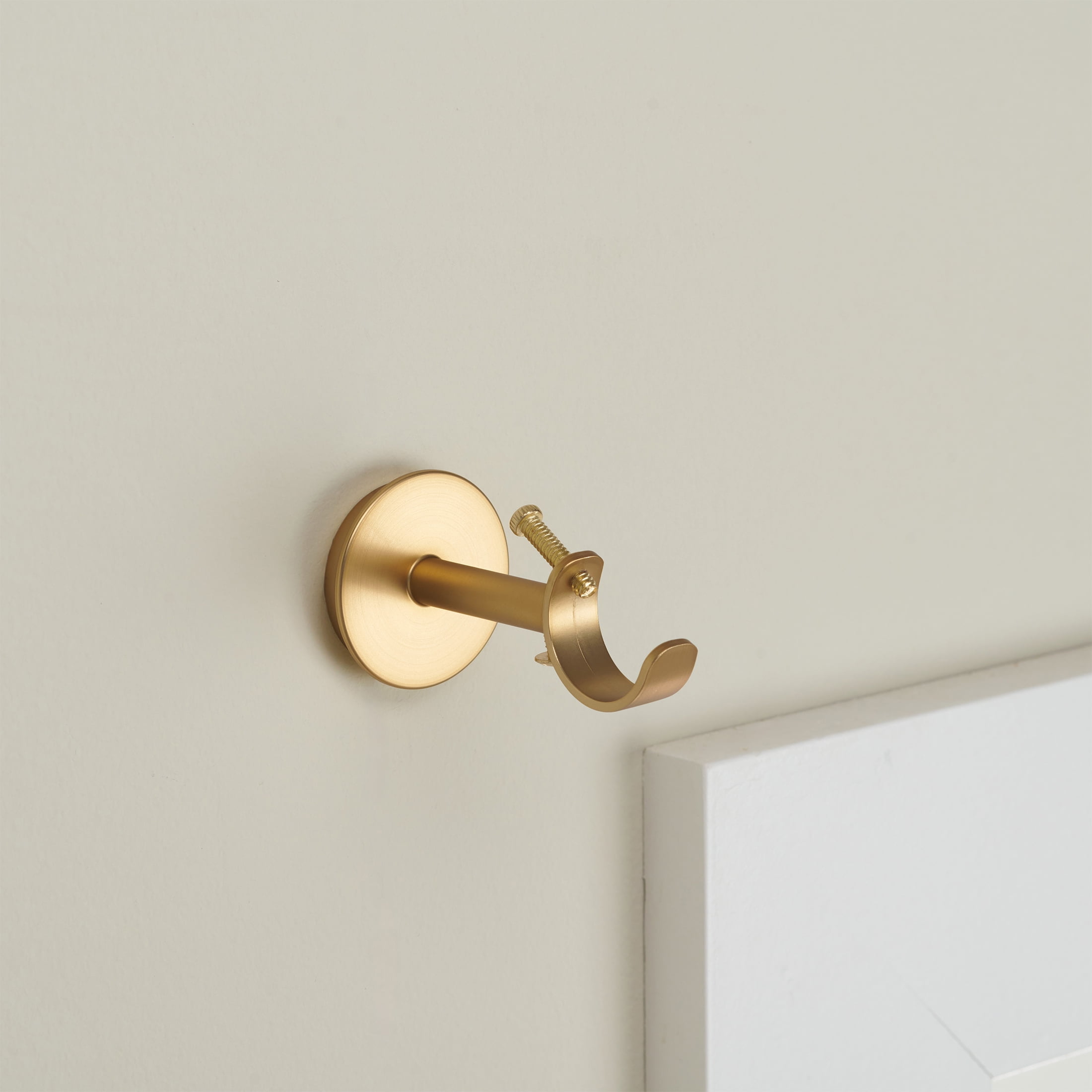 Better Homes & Gardens 1" Brass Adjustable Seamless Hidden Curtain Rod Bracket, Set of 2