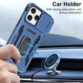 thumbnail image 5 of Phone Case for iPhone 15 Pro Case with Slide Camera Cover Shockproof 15 Pro Phone Case with 360°Rotate Magnetic Ring Stand for 15 Pro 6.1 inch 2023 - Blue, 5 of 12