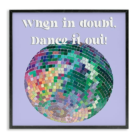 Stupell Industries Dance It Out Phrase Novelty & Humor Painting Black Framed Art Print Wall Art, 12 x 12