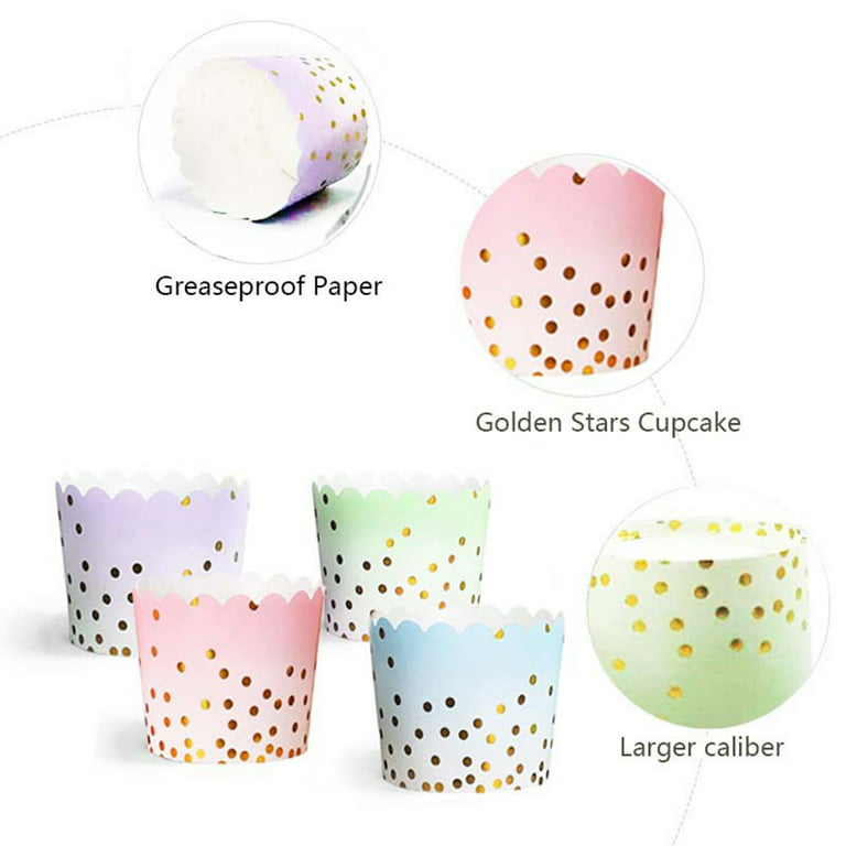 50pcs Muffin Cake Cupcake Cases Color dot Oilproof Cupcake Liner