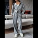 thumbnail image 4 of Chándal de Terciopelo de Dos Piezas para Mujer, Conjunto Deportivo de Dos Piezas con Capucha y Bolsillos. Gris L, 4 of 10
