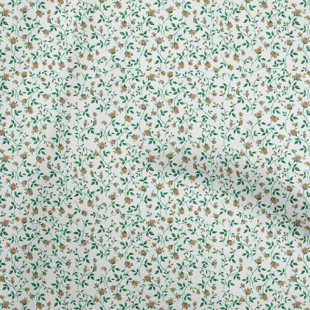 oneOone Tissu Flex Coton Vert Floral Matériel de Robe Tissu Imprimé Tissu au Mètre 40 Pouces de Large