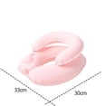 thumbnail image 3 of Double Layer Inflatable Travel Neck Pillow, Portable, Foldable Press-Inflating U-Shaped Air Pillow With Milk Velvet Cover, for Airplane Car Office, 3 of 5