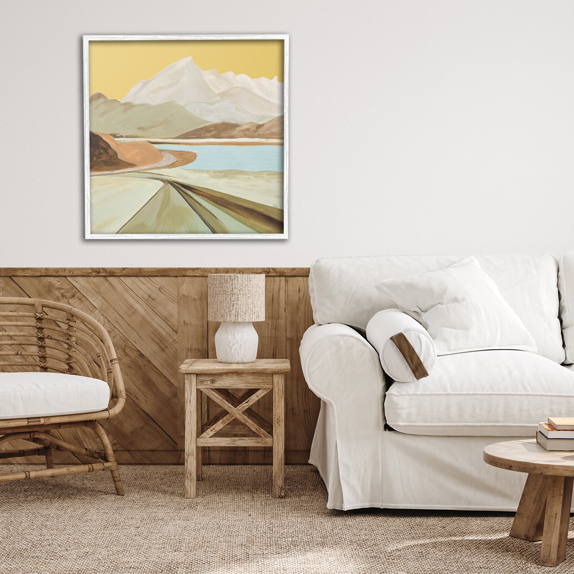 Stupell Industries Retorno Mountain Sunrise White Framed Giclee Art, design by Patricia Pinto