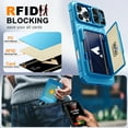 thumbnail image 3 of Vizvera for iPhone 16 Pro Max Case Wallet RFlD [Cards Holder][Camera Control][Camera Cover] Full Body Rugged Shockproof Silicone Protective Phone Case for iPhone 16 Pro Max-Light Blue, 3 of 11