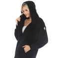 thumbnail image 5 of White Mark Women's Plush Hooded Cardigan with Pockets, 5 of 6