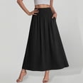 thumbnail image 2 of QATAINLAV Vintage Plaid Maxi Skirt for Women Elagant High Waisted Loose A-Line Business Casual Skirts with Pockets, Green, XL, 2 of 7