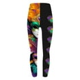thumbnail image 4 of DDAPJ pyju Womens Holiday Leggings Mardi Gras Outfits Tuesday Carnival Mask Print Tights Stretch High Waist Casual Workout Yoga Pants Sales of the Day Multicolor XXL, 4 of 5