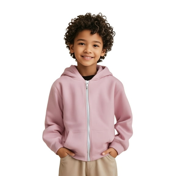 Boys Hoodies Pink Full Zip Up Hooded Long Sleeve Pullover Tops Fall Winter Clothes Girls Clothes Size 7-8 Years Boys Girls Fashion