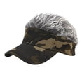 thumbnail image 2 of Almencla Men Baseball Cap Fake Hair Golf Hat Visor Hat Green + Gray, 2 of 6