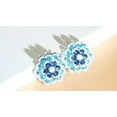 thumbnail image 2 of Silver Plated Blue CZ 3D Multiple Flower Stud Earring for Brides Costume Jewelry, 2 of 9