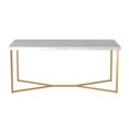 thumbnail image 5 of Walker Edison Y-Leg White Faux Marble and Gold Coffee Table, 5 of 14