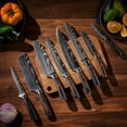 thumbnail image 2 of 8-piece Premium Japanese Kitchen Knife Set with Laser Damascus Pattern - Imperial Collection - Chef's Knife, Paring Knife, Bread Knife & More, 2 of 7