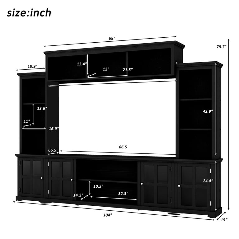 Walmart Entertainment Wall Unit, TV Console Table for 70