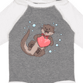 thumbnail image 4 of Inktastic Cute Smiling Valentine's Day Otter with Heart Boys or Girls Long Sleeve Baby Bodysuit, 4 of 5