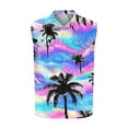 thumbnail image 6 of cllios Mens Button Down Tank Tops Tropical Palm Tree Printed Sleeveless Shirts Casual Collard Shirt with Pockets, 6 of 6