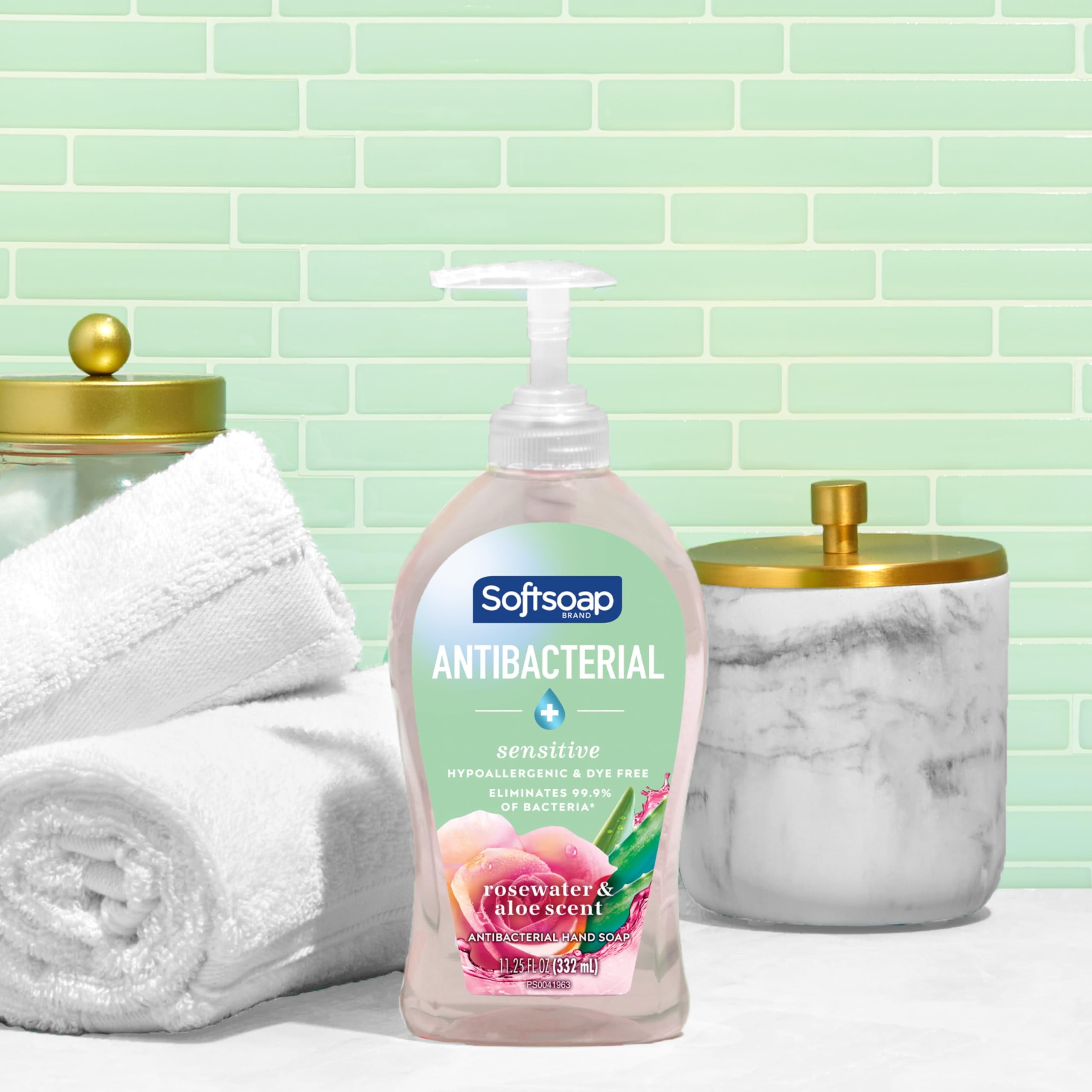 Softsoap Antibacterial Liquid Hand Soap, Sensitive Rosewater And Aloe Scent Hand Soap, 11.25 Fl Oz (Pack Of 6)
