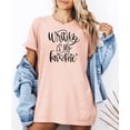 thumbnail image 3 of Writing Is My Favorite Shirt for Adults and Teens Cute Script Tee for Women Peach Shirt Adult Large, 3 of 4