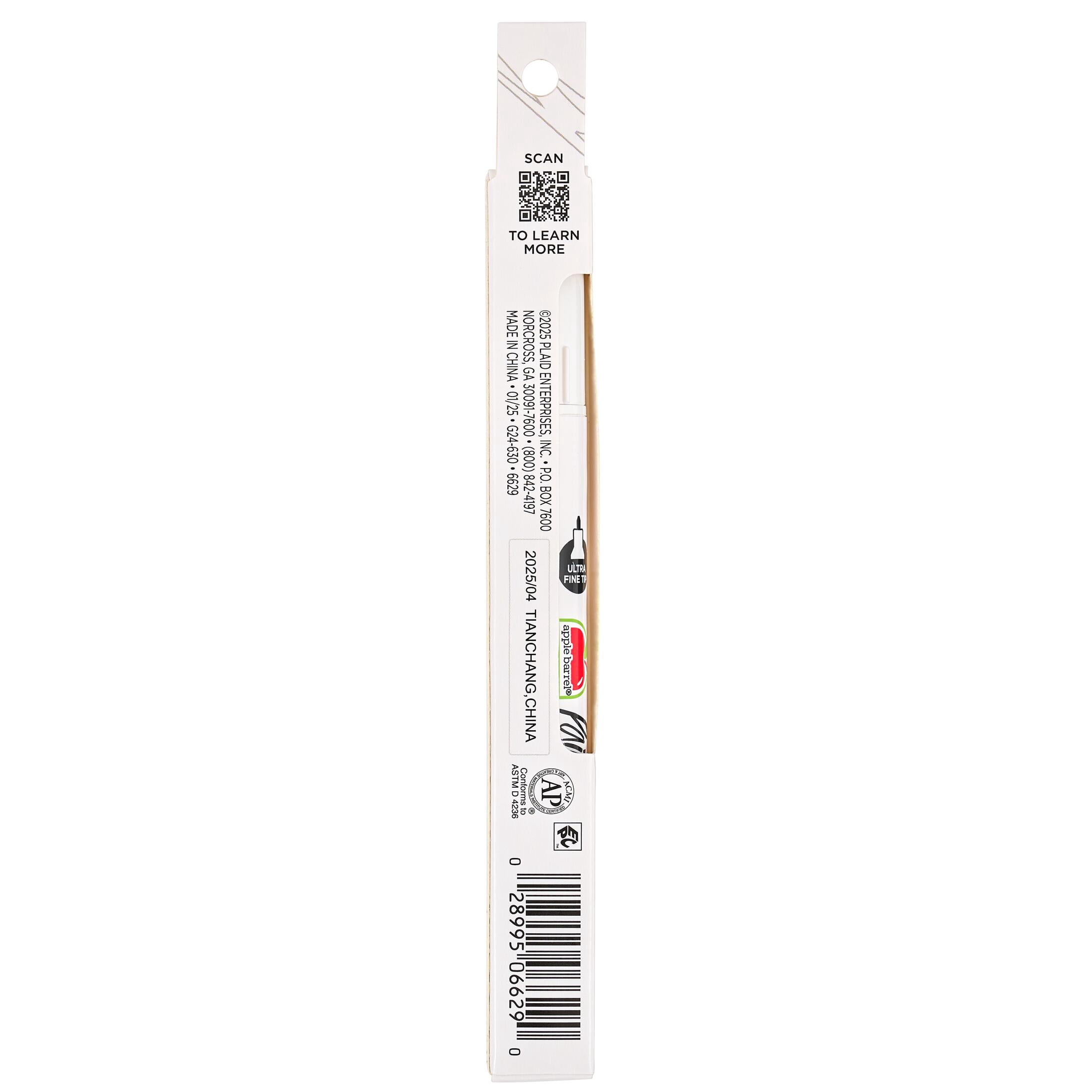 Apple Barrel Multi-Surface Ultra Fine Tip Paint Pen, White, 1 Piece