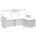 thumbnail image 2 of vidaXL 4 Piece Patio Sofa Set with Cushions Gray Poly Rattan, 2 of 4