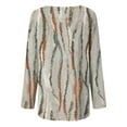 thumbnail image 3 of CLOOCL Women Plus Size Blouse Plain Vintage Pattern Print Fall Long Sleeve Casual Tops, 3 of 6