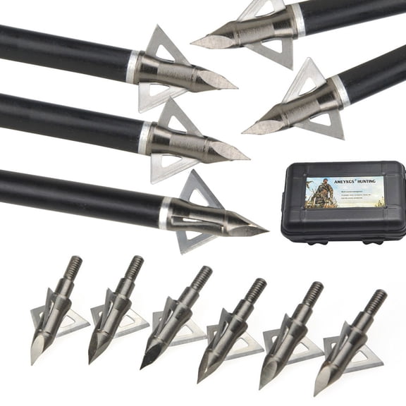 12X Archery Arrowheads with Box 100gr Screw Points Tips Bow Hunting Target Practice