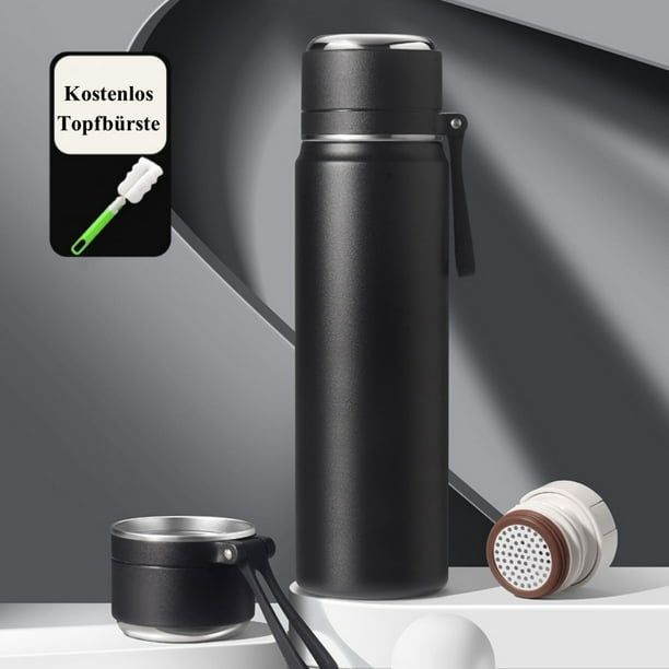 Termo de acero inoxidable, botella aislante hermética con vaso para beber