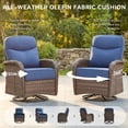 thumbnail image 3 of Gymojoy Luxury 5 Pieces Patio Furniture Set Wicker Outdoor High Back Swivel Rocker Glider Chairs Set of 2 with 2 Ottomans, Side Table and 6 Inch Cushions, 3 of 10