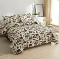 thumbnail image 6 of Green Essen Rustic Quilt Set Queen/Full Size Moose Bear Bedding Lightweight Microfiber Bedspread Plaid Coverlet Cabin Decor, 1 Quilt & 2 Pillow Shams, 6 of 7