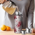 thumbnail image 4 of 20 Oz Pioneer Flower Coffee Tumbler Double Wall Insulated Stainless Steel Water Bottle | Metal Reusable Thermoses Flask with Cup Cap | Leak & Sweat Proof with Anti-Dust Lid, 4 of 7