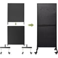 thumbnail image 5 of 2'x 5' Two-Double Pegboard Panels Tower with T-Base Floorstanding, Pegboard Display Stand, Craft Fair Display Rack, Art Display Stand, Show Racks for Retail, Extra 20 pieces Hooks, 5 of 7