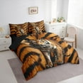 thumbnail image 4 of Manfei Teens 3D Tiger 7-Piece Twin Bedding Sets, Jungle Wildlife Animal Bedding Comforter Set, Orange Black Abstract Reversible Sheet Sets, Microfiber Bedroom Decor, 4 of 8