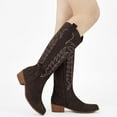 thumbnail image 6 of Ecetana Cowboy Boots for Women Wide Calf Cowgirl Boots with Classic Embroidered Chunky Heel Western Boots, 6 of 7