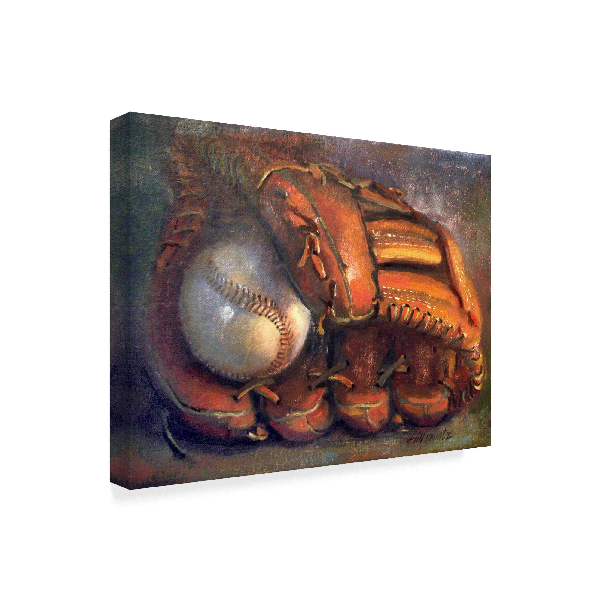 Trademark Fine Art 'Baseball With Mitt 7' Canvas Art by Hall Groat Ii