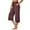 Wine, variant on Lenpel Women's Capri Sweatpants Comfy Elastic High Waisted Drawstring Wide Leg Cropped Lounge Pants Palazzo Workout Joggers