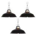 thumbnail image 1 of FSLiving H-Type Track Lighting E26 Base Industrial Adjustable Angle Lamp Black Metal Shade with White Socket Track Light Fixture for Slope Ceiling Gimbal,Bulb and Track Not Included - 3 Lights, 1 of 6