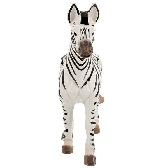 LEORX Miniature Zebra Figurine Home Ornament Wood 1Pack