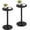 Black, variant on 12" Round Side Tables Set of 2, Solid Wood Pillar with Wood Top & Base, Small Drink Accent Table for Living Room, Bedroom, Sofa & Office, Easy Assembly, White