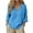 Light Blue, variant on Summer Tops for Women Pure Color 3/4 Sleeve V Neck Petite Clothing for Women,Blue,L